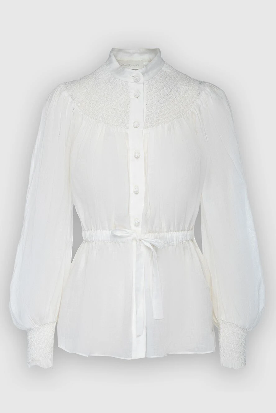 Zimmermann woman women's cotton blouse with decorative elastic white 162201 - photo 1