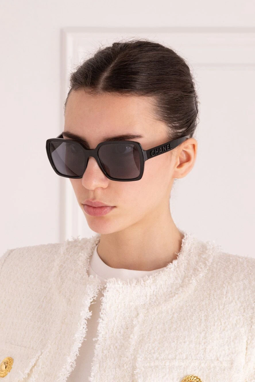 Chanel женские очки из пластика и металла черные женские купить с ценами и фото 162208 - фото 2