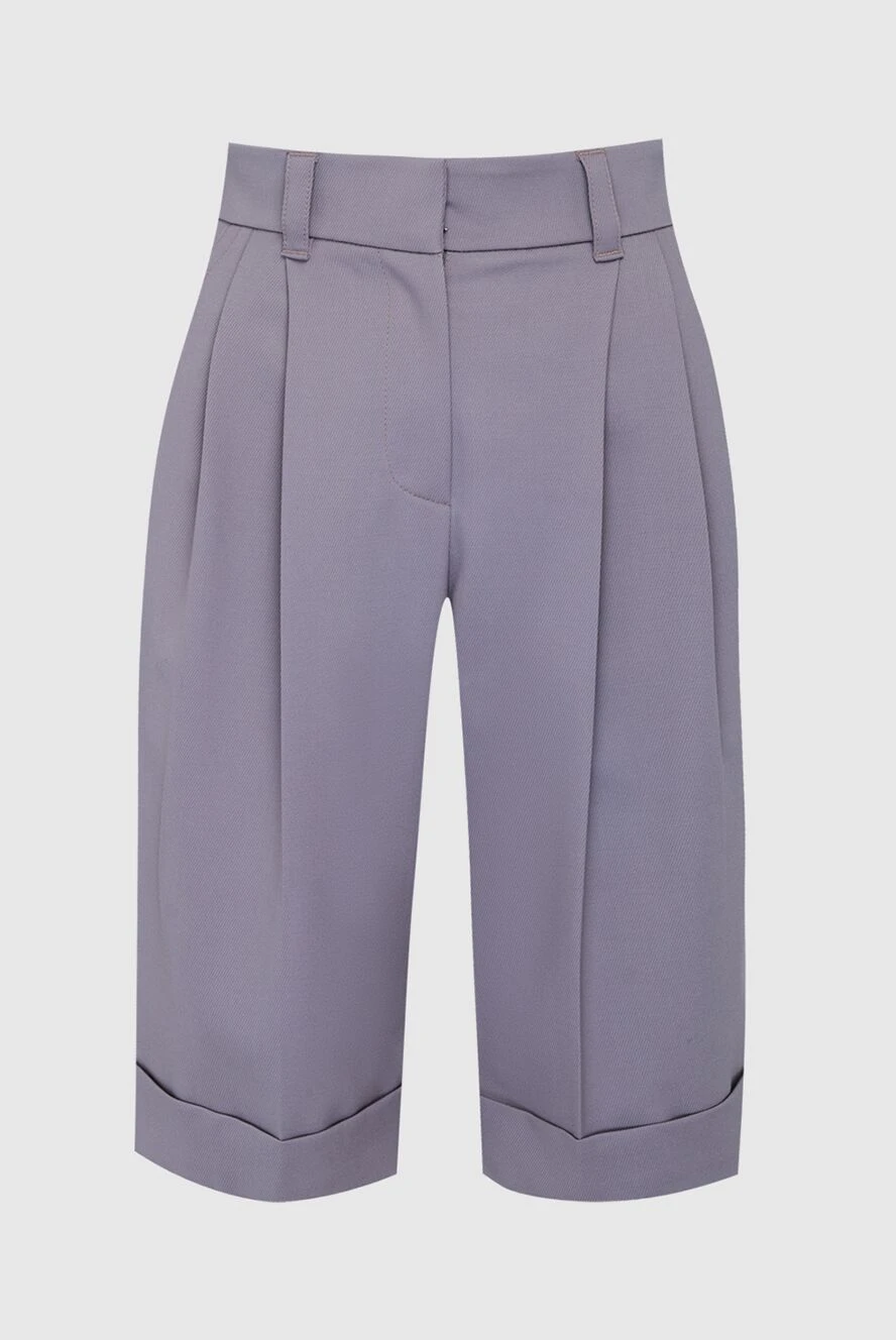 Brunello Cucinelli шорты из шерсти фиолетовые женские 162236 - фото 1