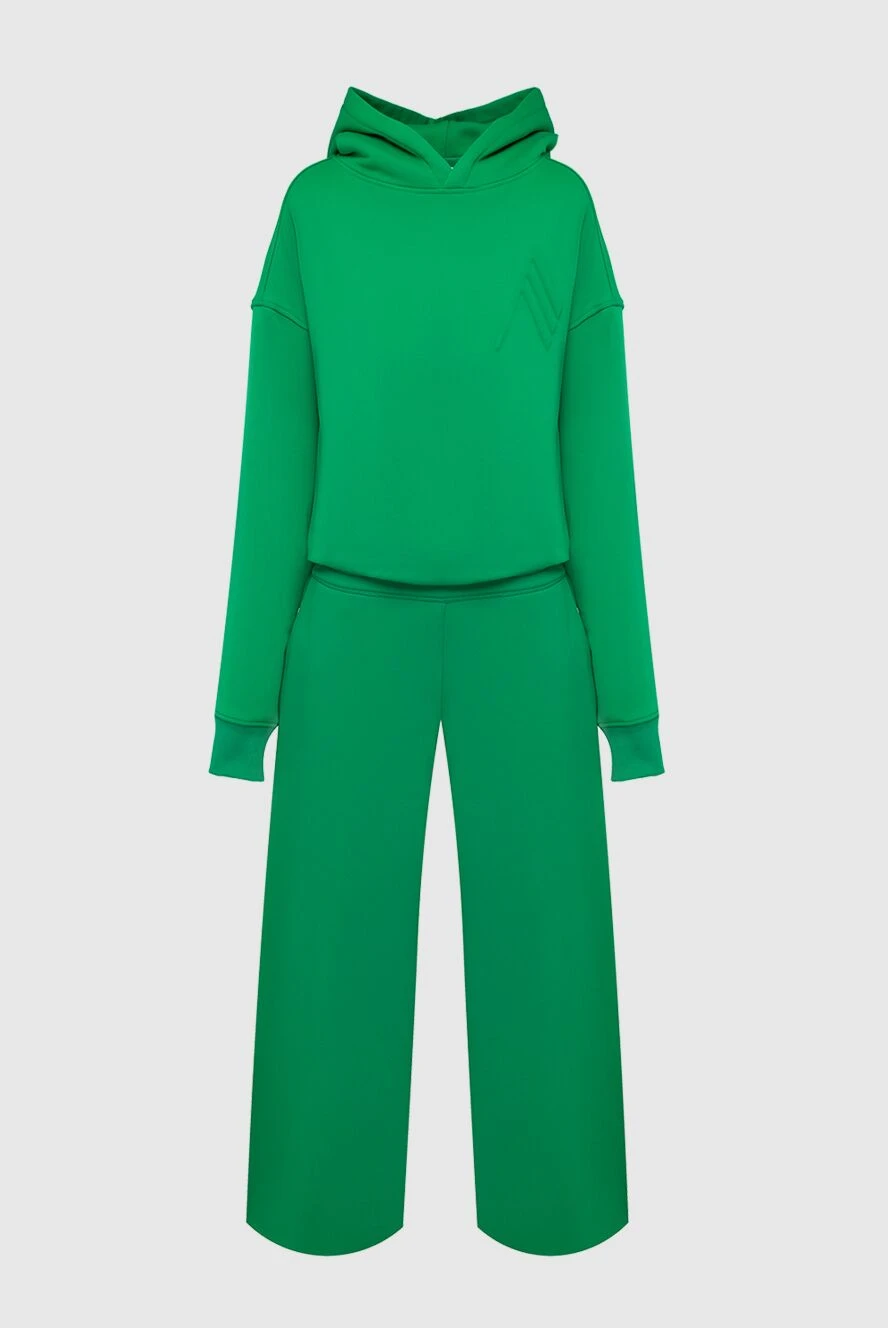 Green women's walking suit made of cotton and polyamide