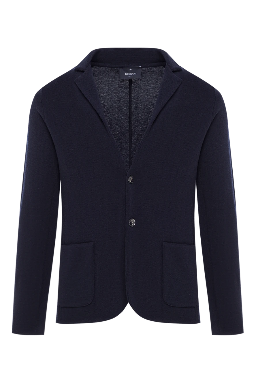 Tombolini пиджак из шерсти тёмно-синий мужской с накладными карманами 162547 - фото 1
