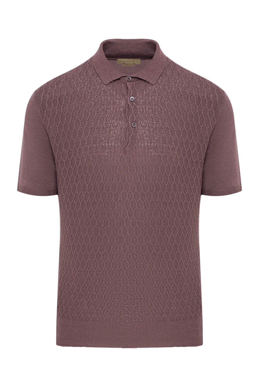 Corneliani поло из хлопка с объемным ромбовидным узором 162581 - фото 1