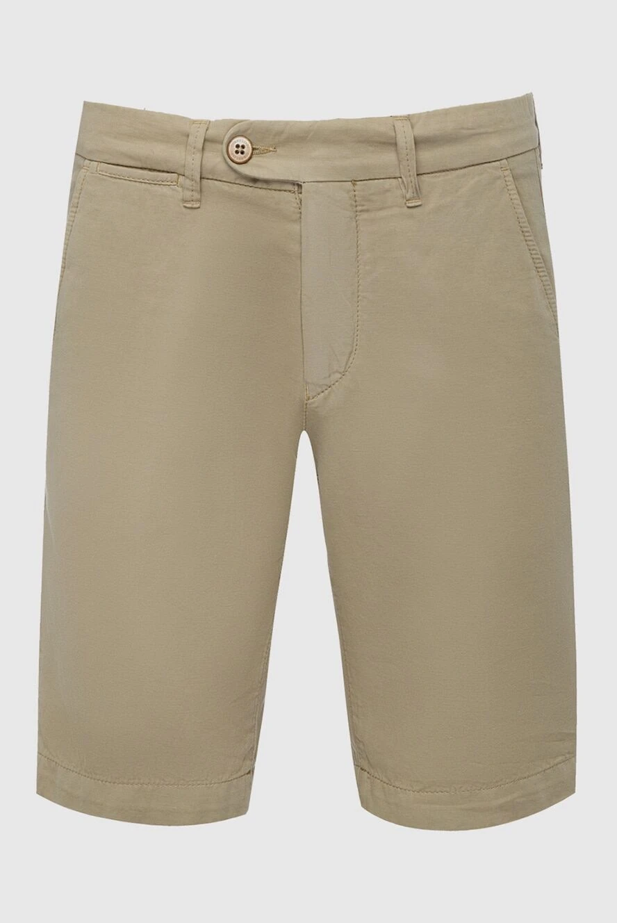 Corneliani мужские шорты из хлопка и эластана бежевые мужские купить с ценами и фото 162601 - фото 1