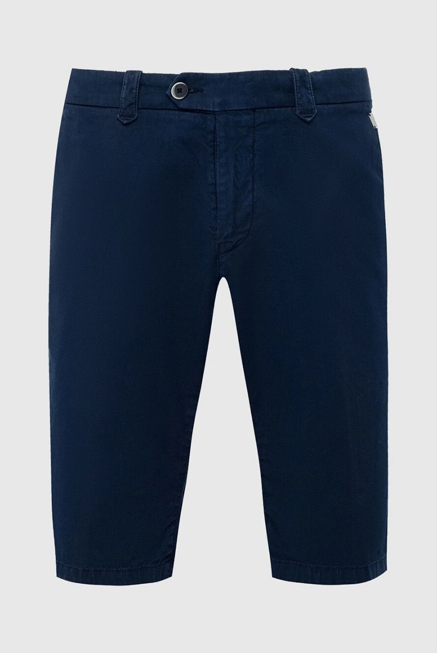 Corneliani мужские шорты из хлопка и льна синие мужские купить с ценами и фото 162605 - фото 1