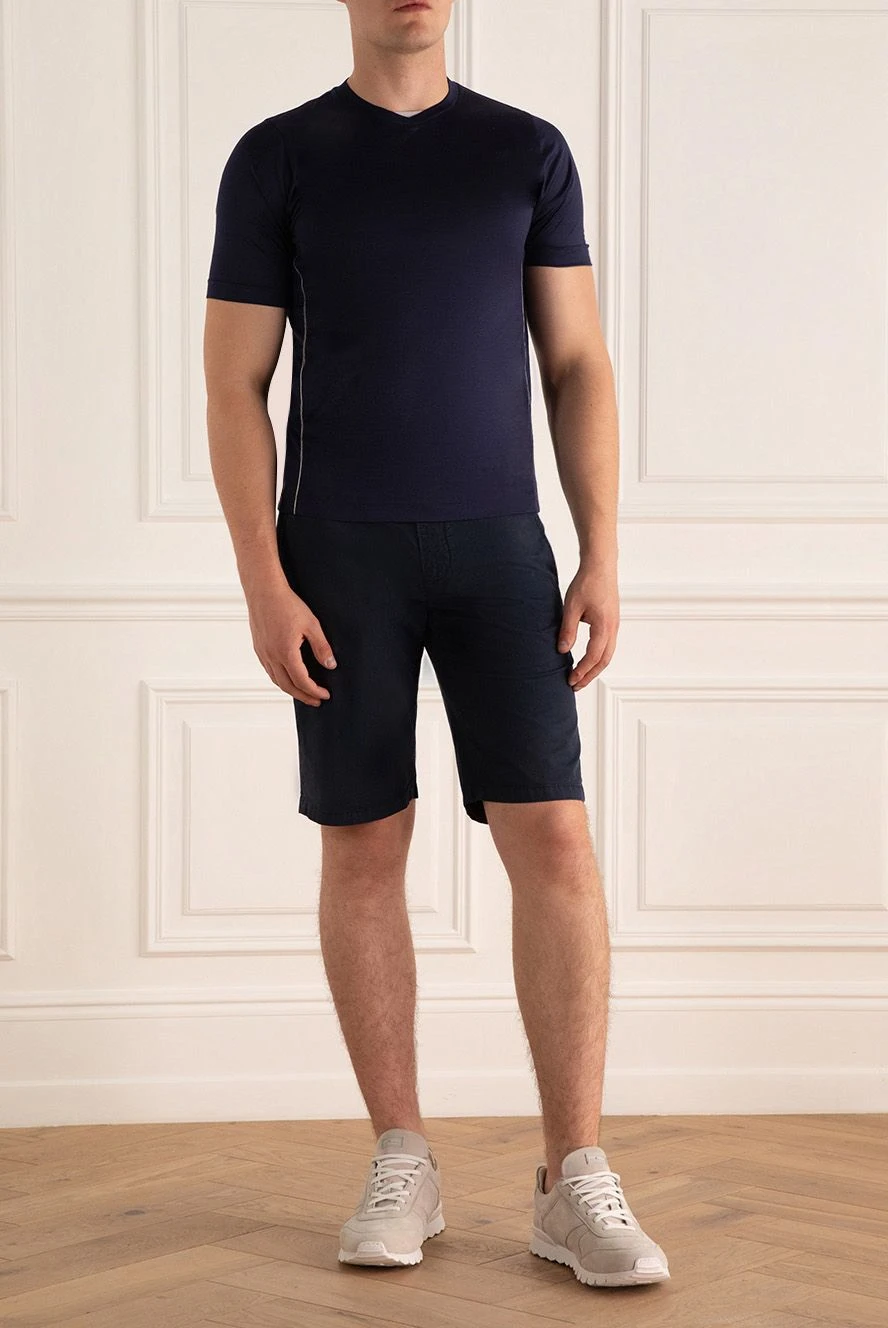 Corneliani man blue cotton shorts for men buy with prices and photos 162606 - photo 2