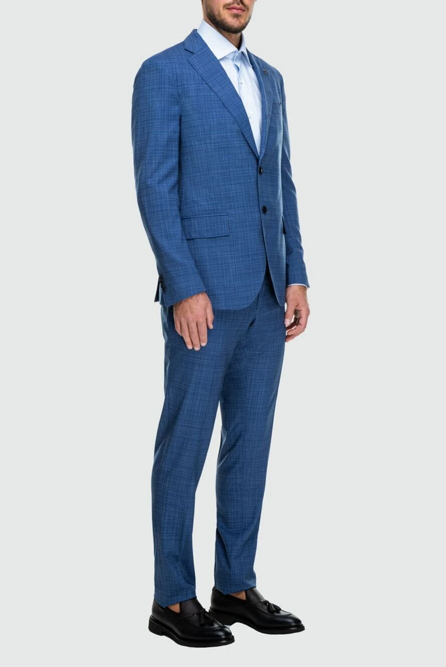 Lubiam мужские костюм мужской из шерсти синий купить с ценами и фото 162705