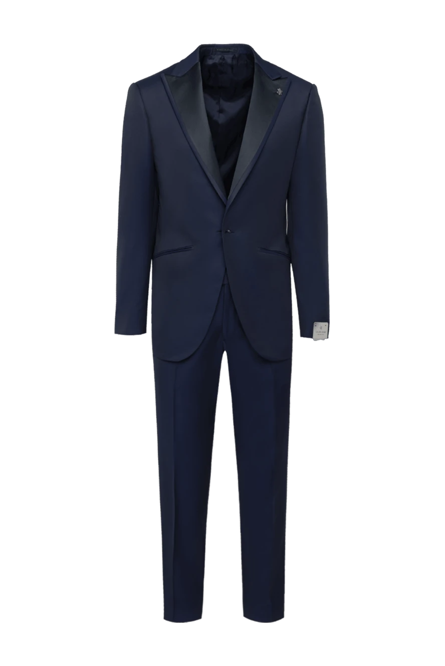 Lubiam смокінг синій із натуральної вовни із загостреним лацканом 162721 - фото 1