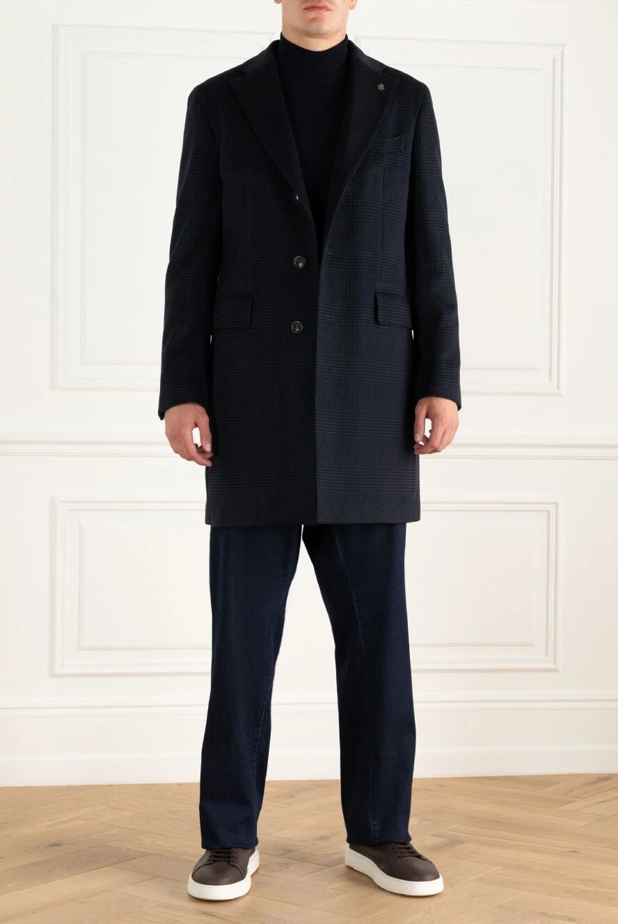 Lubiam man wool and cashmere coat blue for men buy with prices and photos 162749