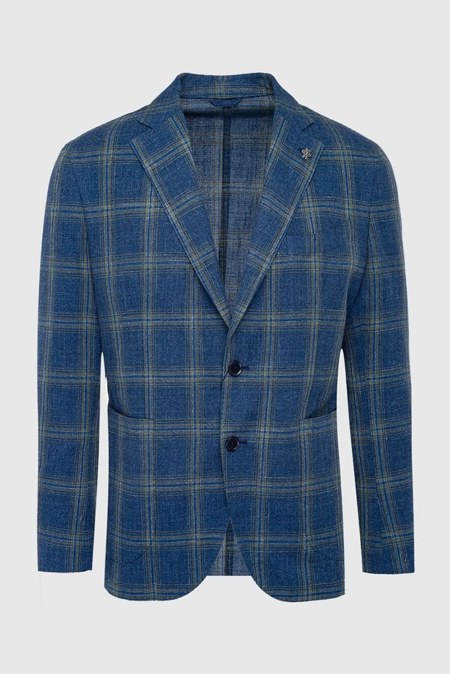 Lubiam мужские пиджак из хлопка синий мужской купить с ценами и фото 162751
