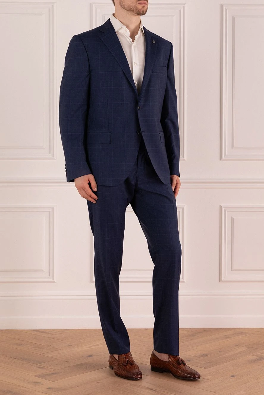 Lubiam man men's suit made of wool, blue buy with prices and photos 162753