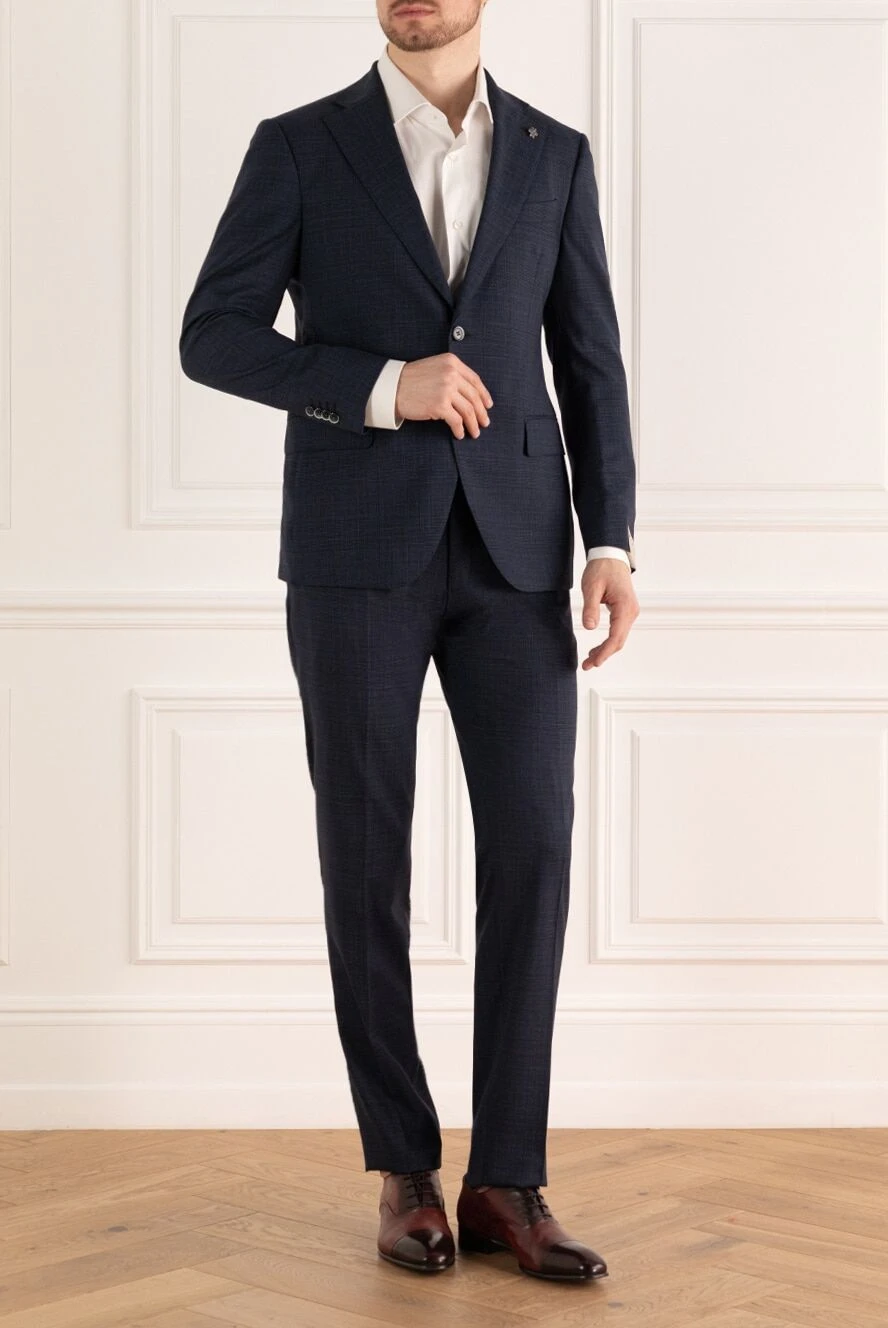 Lubiam man men's suit made of wool, blue buy with prices and photos 162755