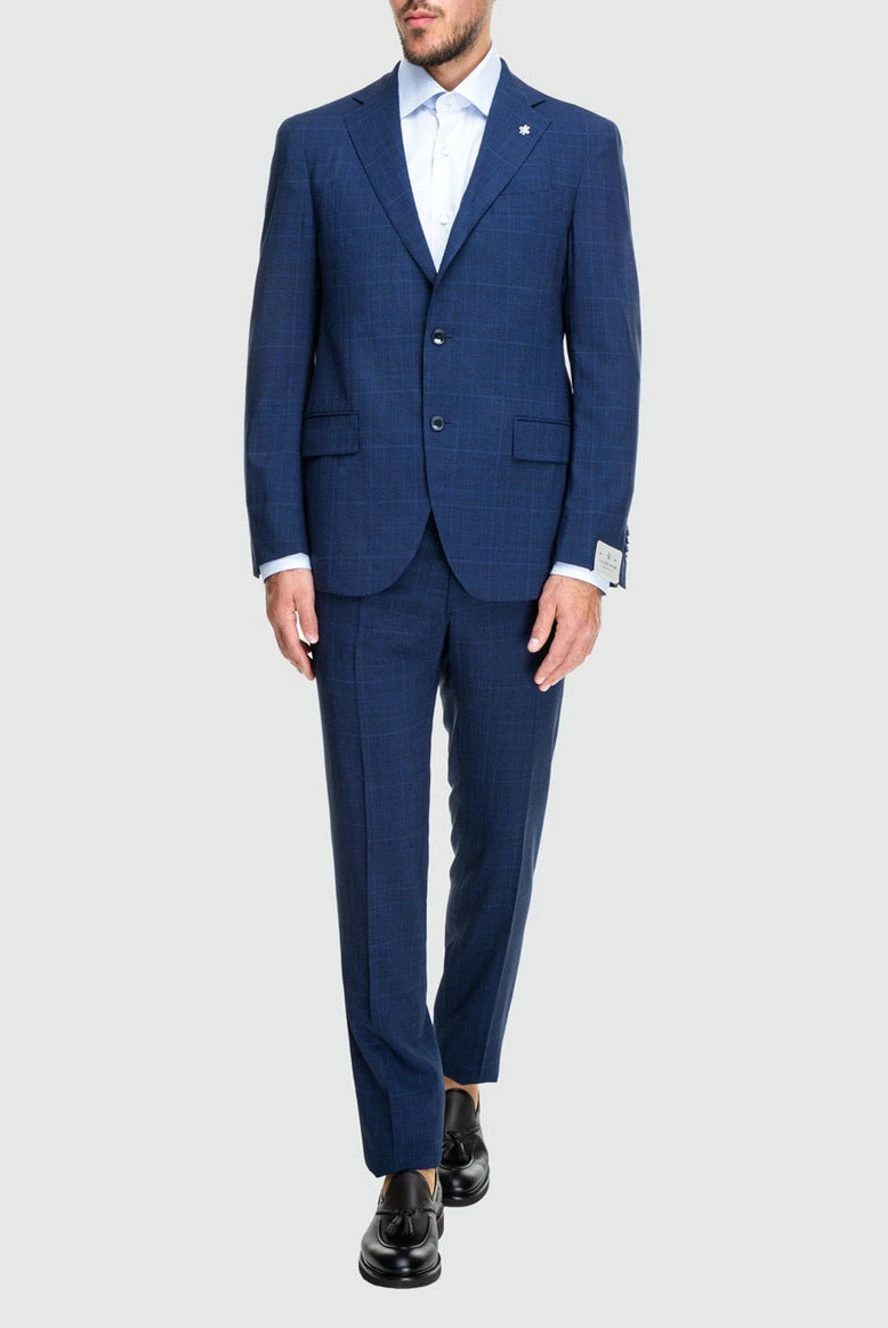 Lubiam man men's suit made of wool, blue buy with prices and photos 162756