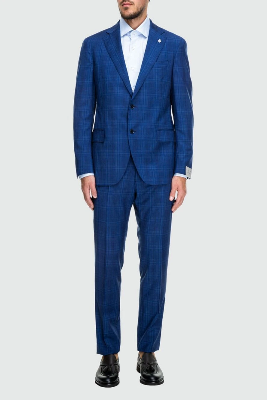 Lubiam man men's suit made of wool, blue buy with prices and photos 162758