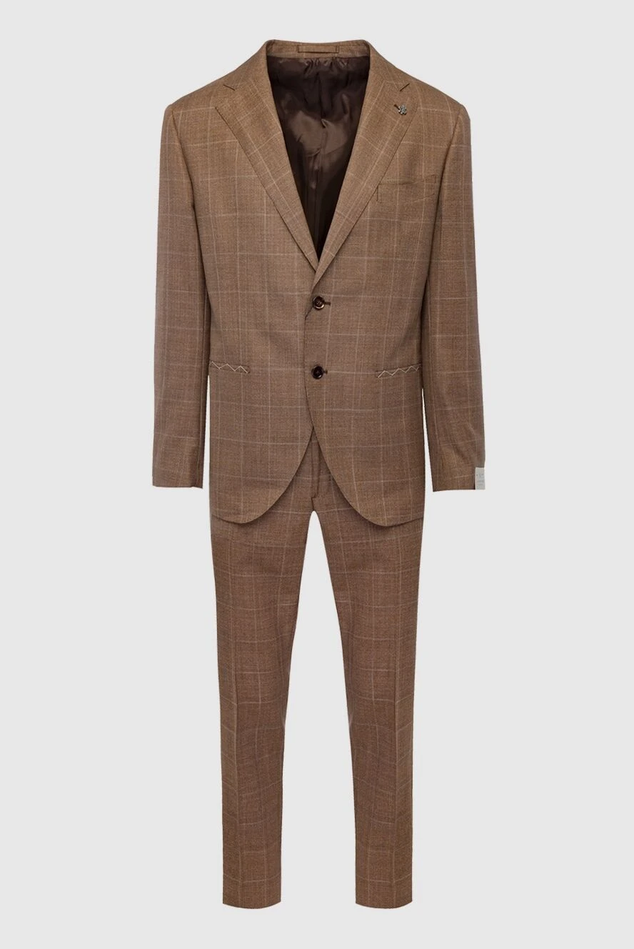 Lubiam man men's suit made of brown wool buy with prices and photos 162760