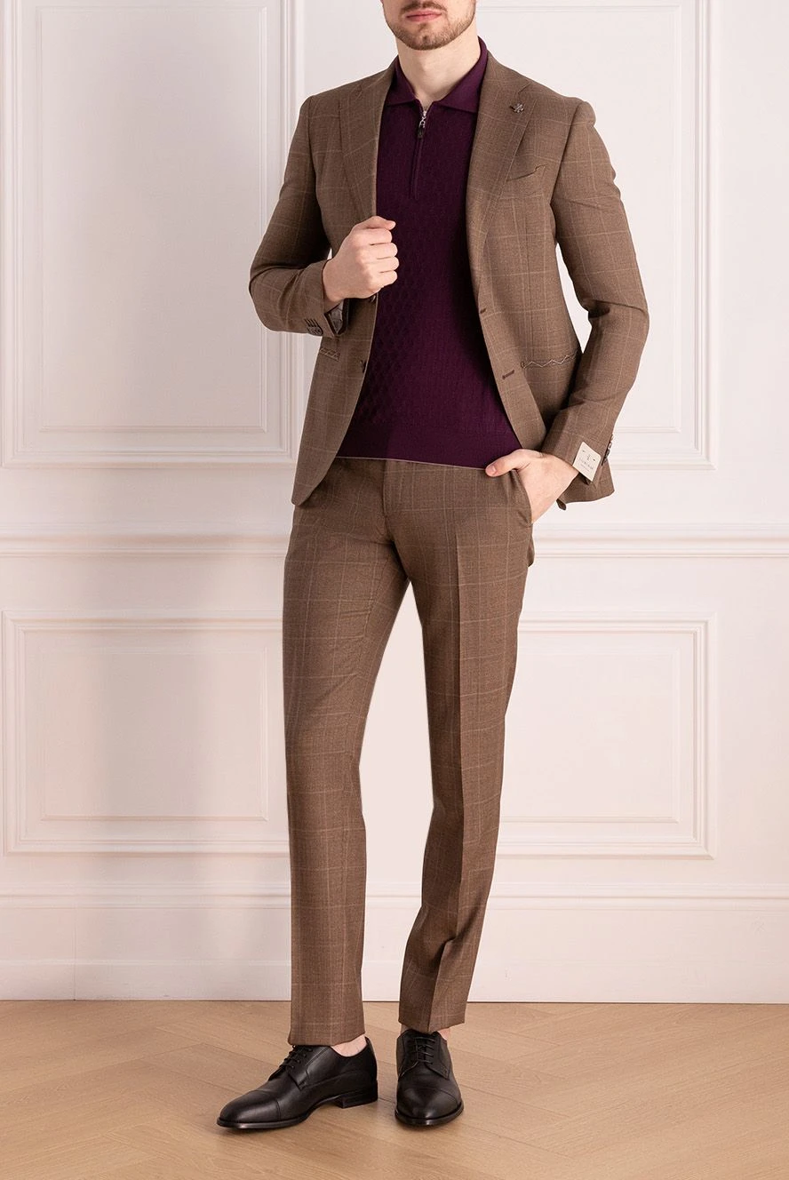 Lubiam man men's suit made of brown wool buy with prices and photos 162760 - photo 2