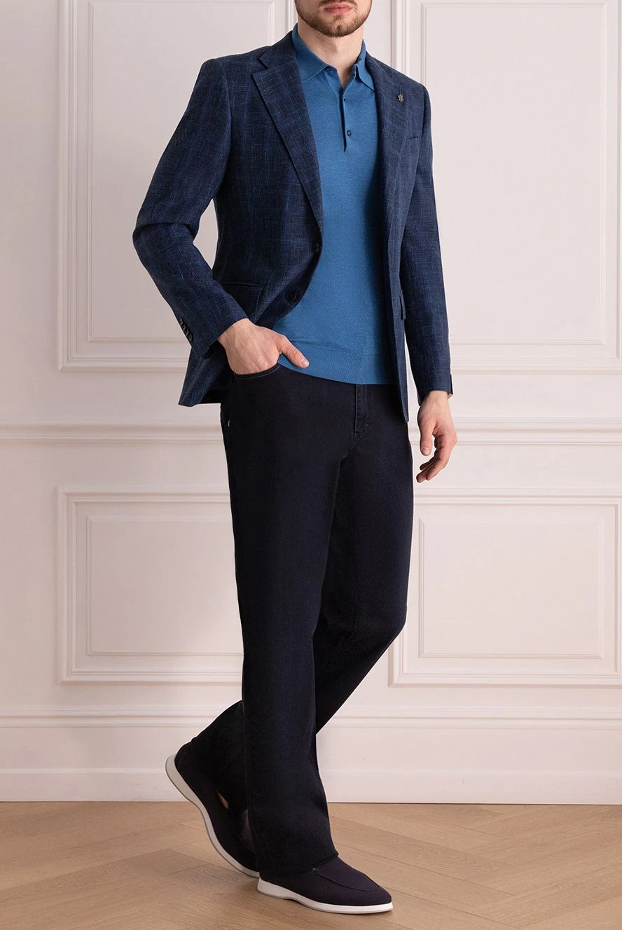 Lubiam мужские пиджак синий мужской купить с ценами и фото 162768