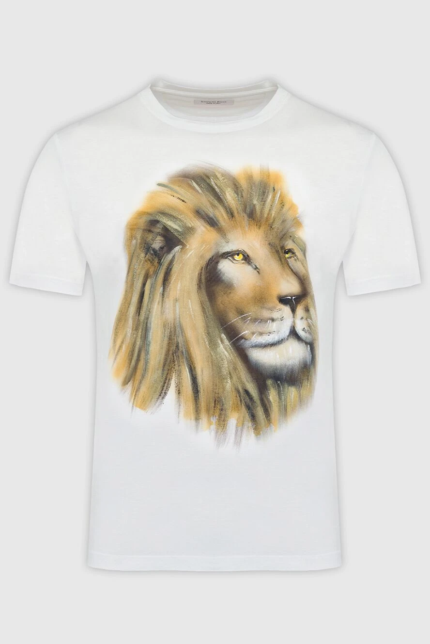 Stefano Ricci white cotton and modal t-shirt with an artistic lion print 162821 - photo 1