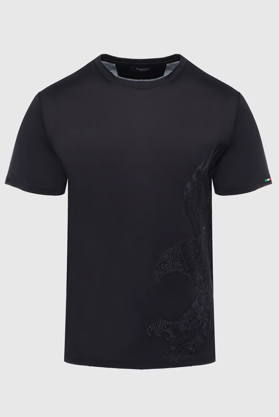 Stefano Ricci футболка з бавовни чорна чоловіча 162824 - фото 1