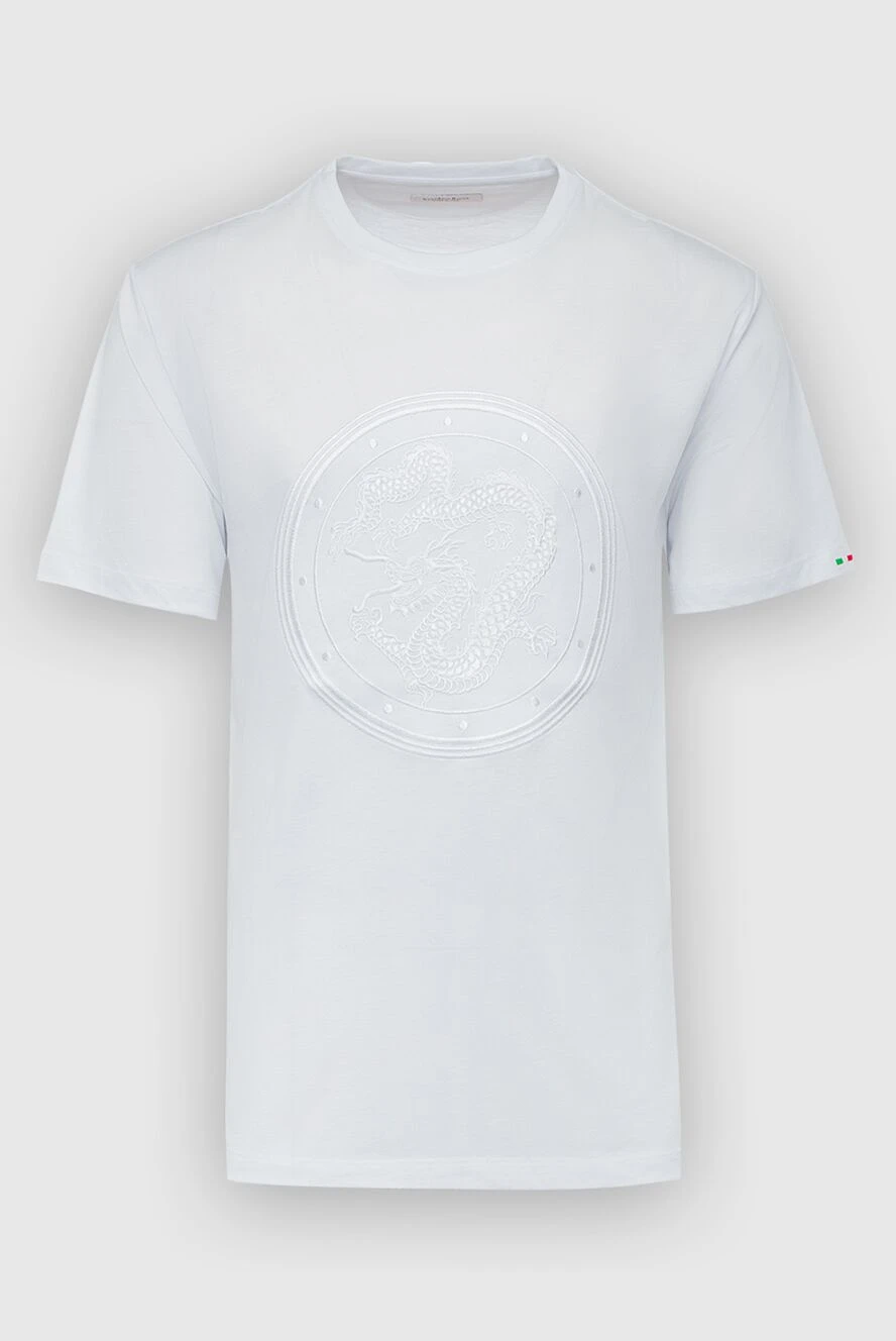 Stefano Ricci футболка з бавовни та модала з фактурним круговим тисненням у тон 162833 - фото 1