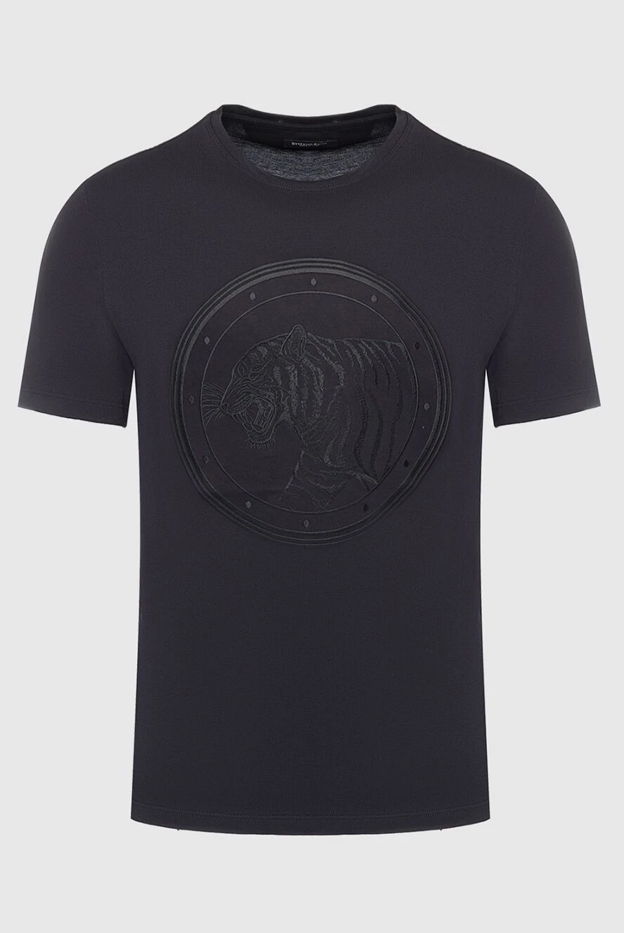 Stefano Ricci футболка из хлопка черная мужская 162840 - фото 1