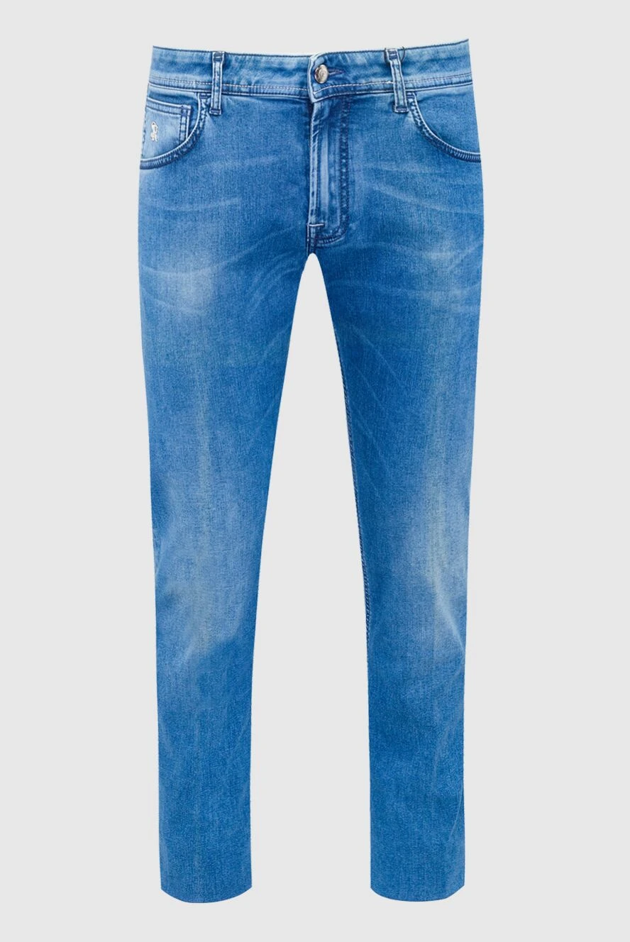 Stefano Ricci джинси з бавовни з еластаном сині чоловічі 162870 - фото 1