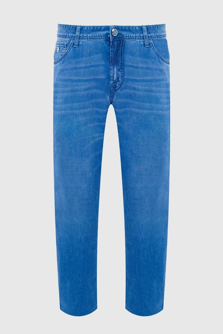 Stefano Ricci джинси з бавовни та купри сині чоловічі 162883 - фото 1