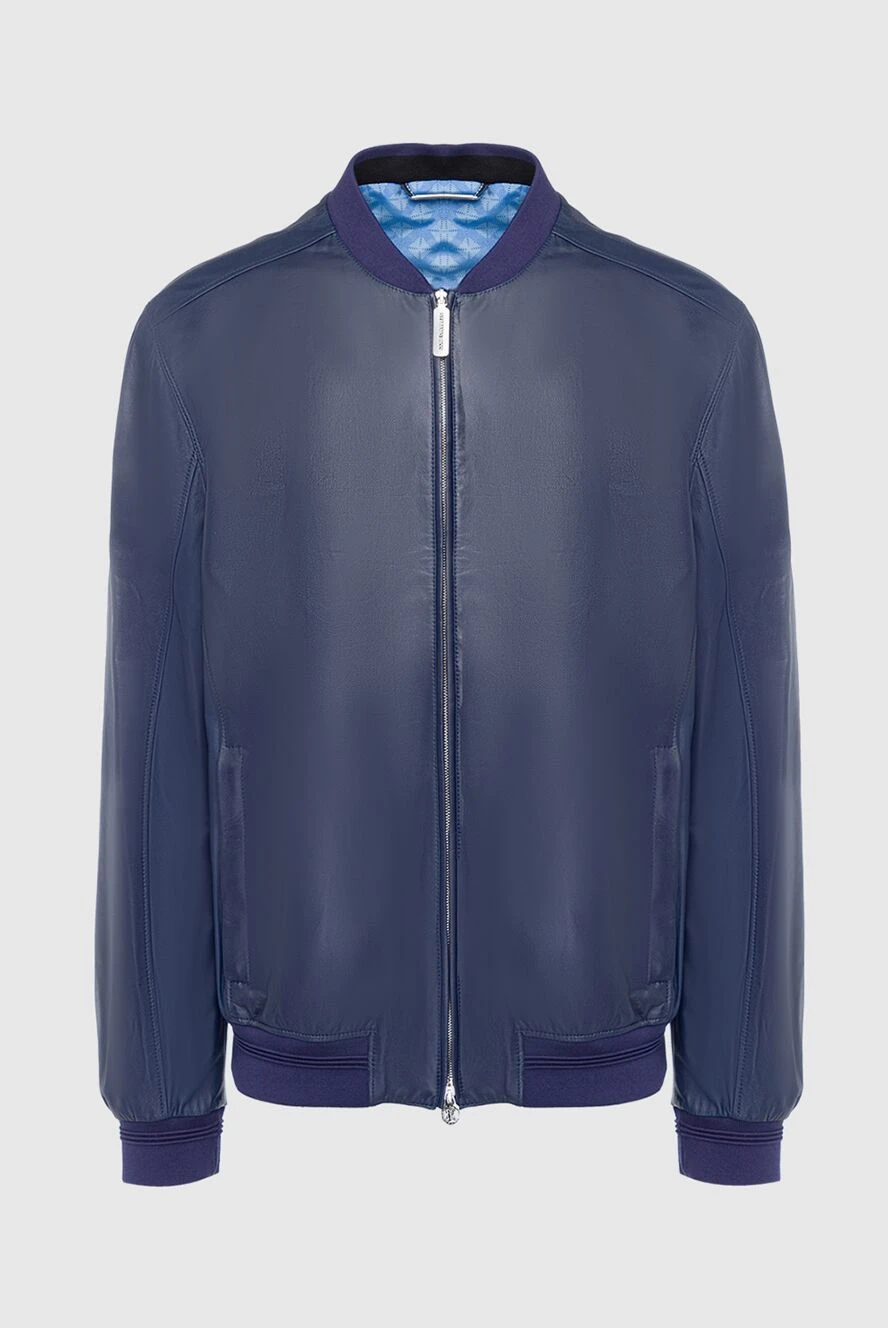 Stefano Ricci blue genuine leather jacket with a zipper 162892 - photo 1
