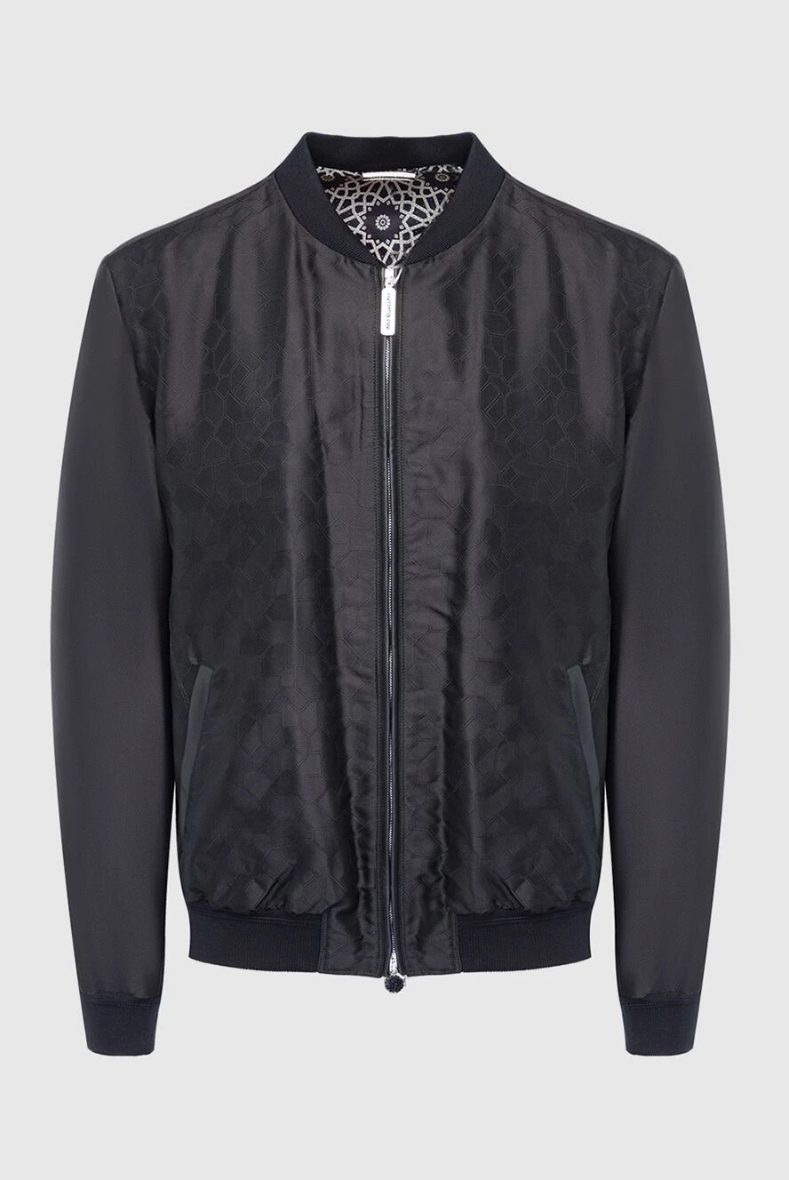 Stefano Ricci бомбер із шовку чорний із жакардовим візерунком 162913 - фото 1