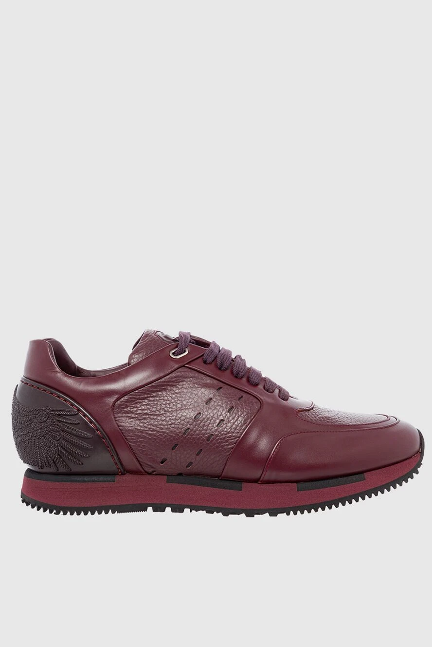 Stefano Ricci burgundy leather sneakers for men 162931 - photo 1