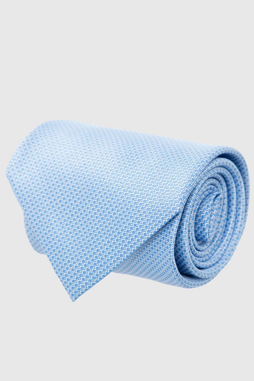 Stefano Ricci light blue silk tie with red bar tacks 162953 - photo 1