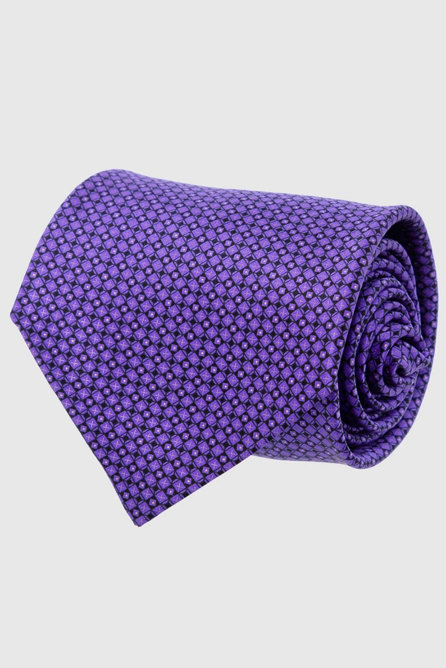 Stefano Ricci галстук в сочном фиолетовом тоне с мини орнаментом 162972 - фото 1