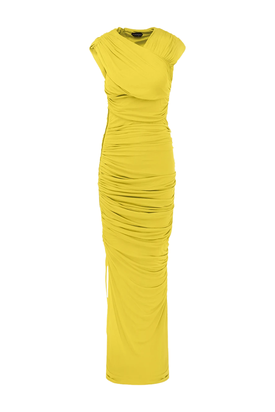 Tom Ford женские платье из вискозы желтое женское купить с ценами и фото 163018 - фото 1