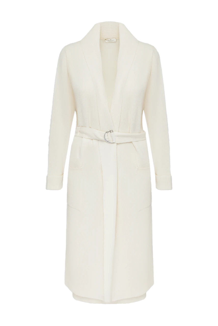 Panicale кардиган білий подовжений жіночий на поясі 163262 - фото 1