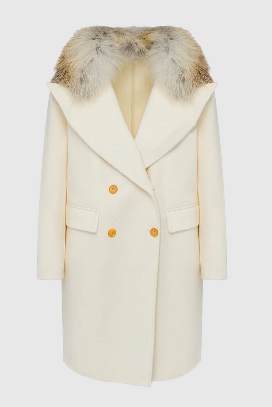 Beige wool coat for women