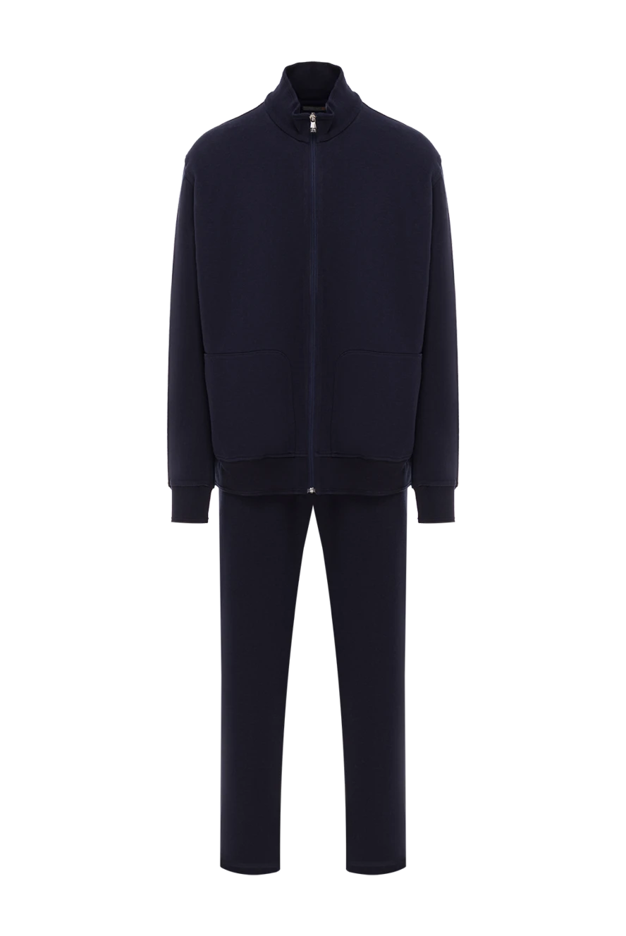 Corneliani mens dark blue tracksuit with stand-up collar 163330 - photo 1