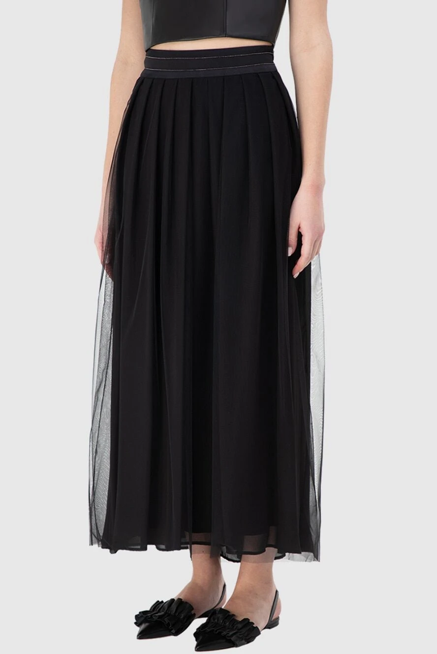 Peserico женские юбка из полиэстера черная женская купить с ценами и фото 163375