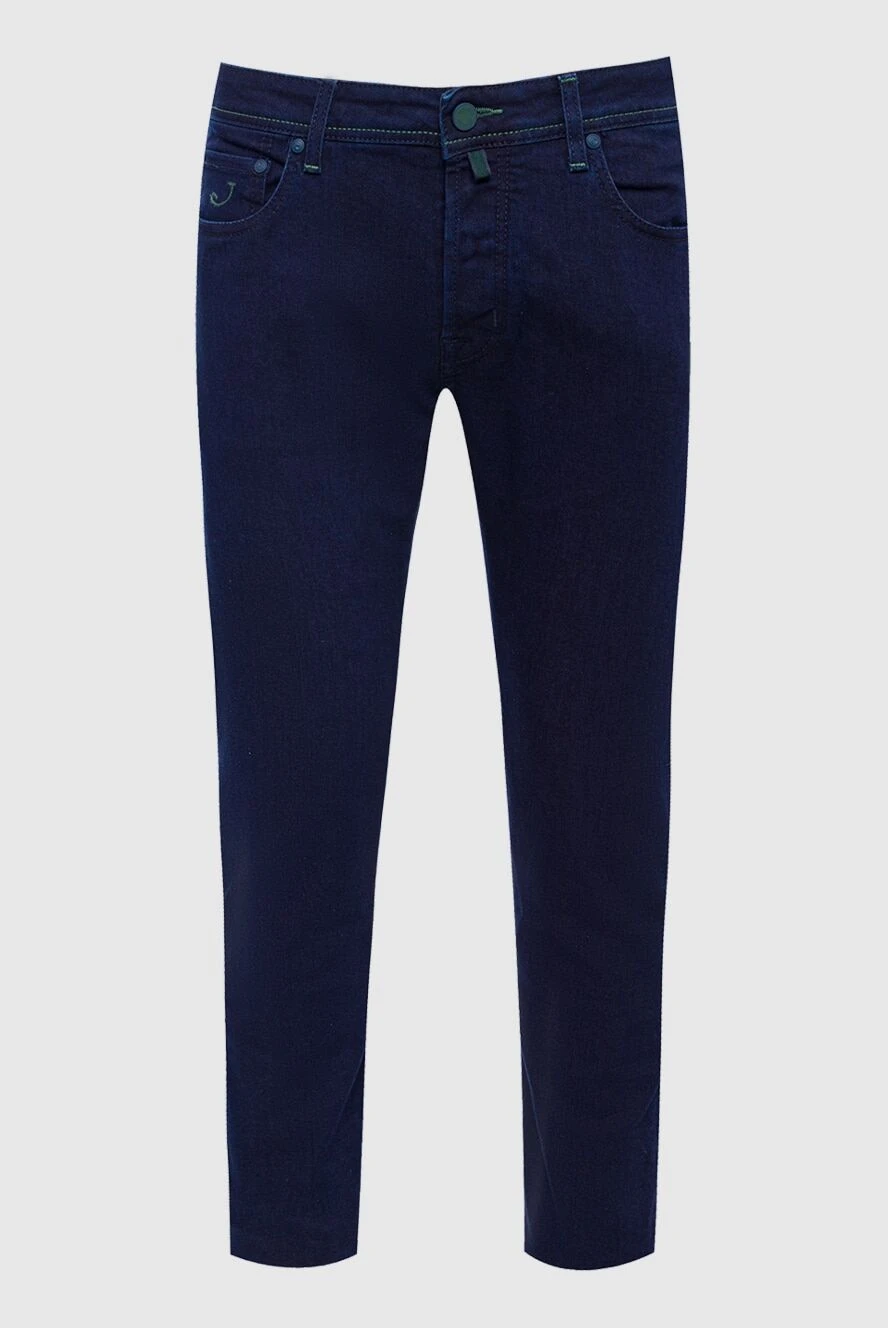 Jacob Cohen тёмно-синие джинсы с гладкой фактурой и классической посадкой 163604 - фото 1