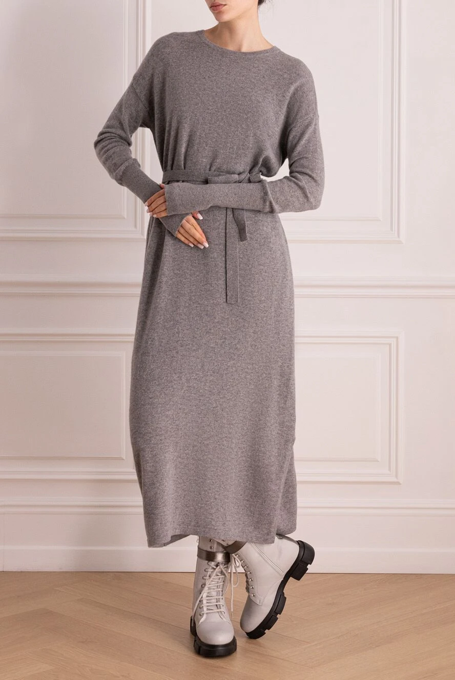 Re Vera женские платье из кашемира серое женское купить с ценами и фото 163741