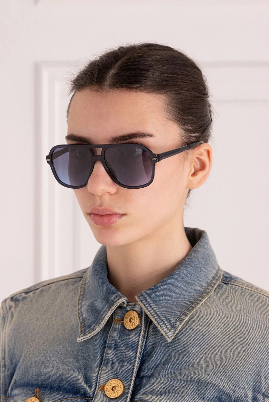 Chanel жіночі окуляри з пластику та металу сині жіночі купити фото з цінами 163785