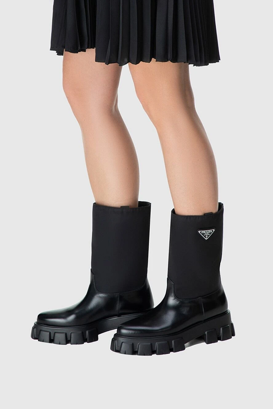 Prada woman black leather boots for women buy with prices and photos 163861 - photo 2
