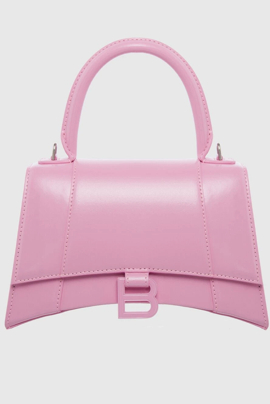 Pink leather bag for women