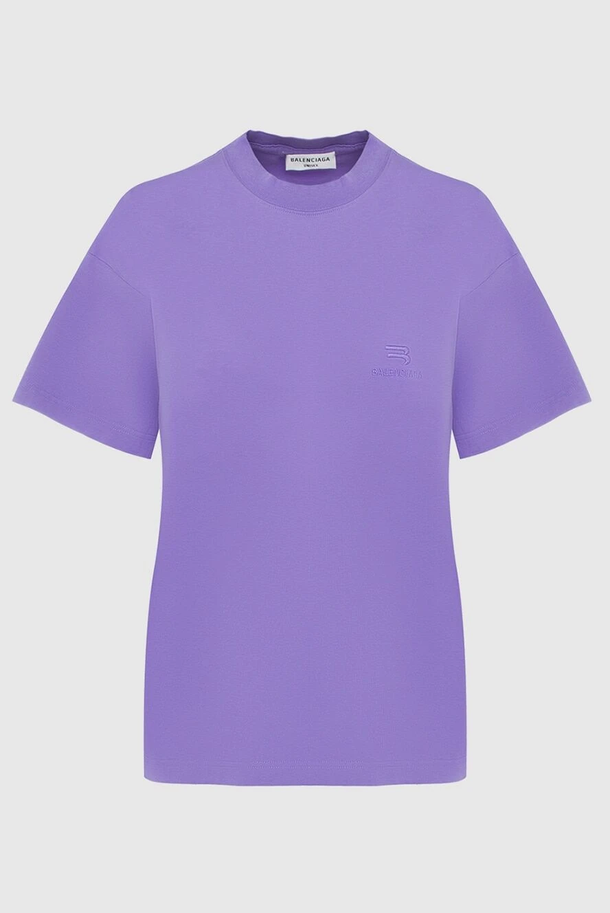 Balenciaga женские футболка из хлопка фиолетовая женская купить с ценами и фото 163881 - фото 1