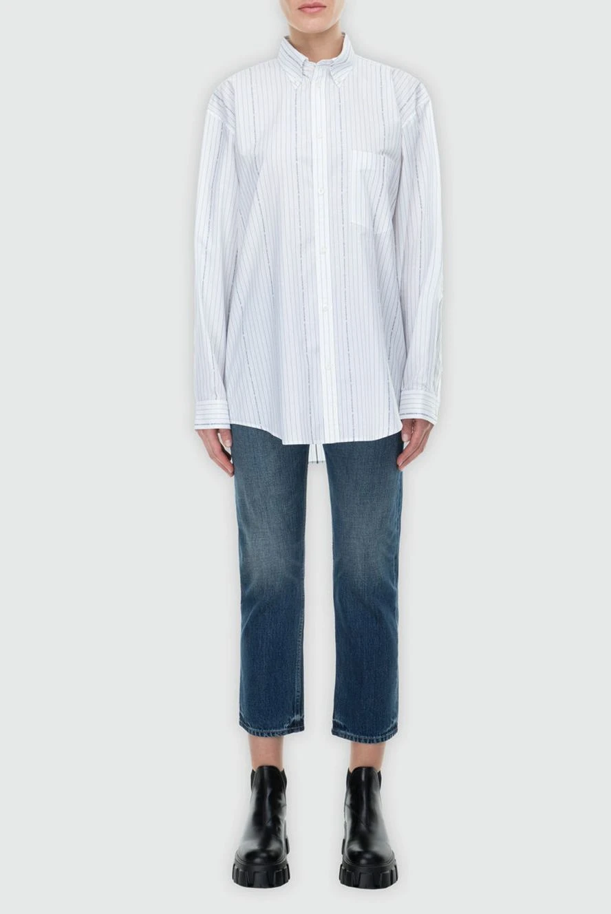 Balenciaga женские рубашка из хлопка белая женская купить с ценами и фото 163886 - фото 2
