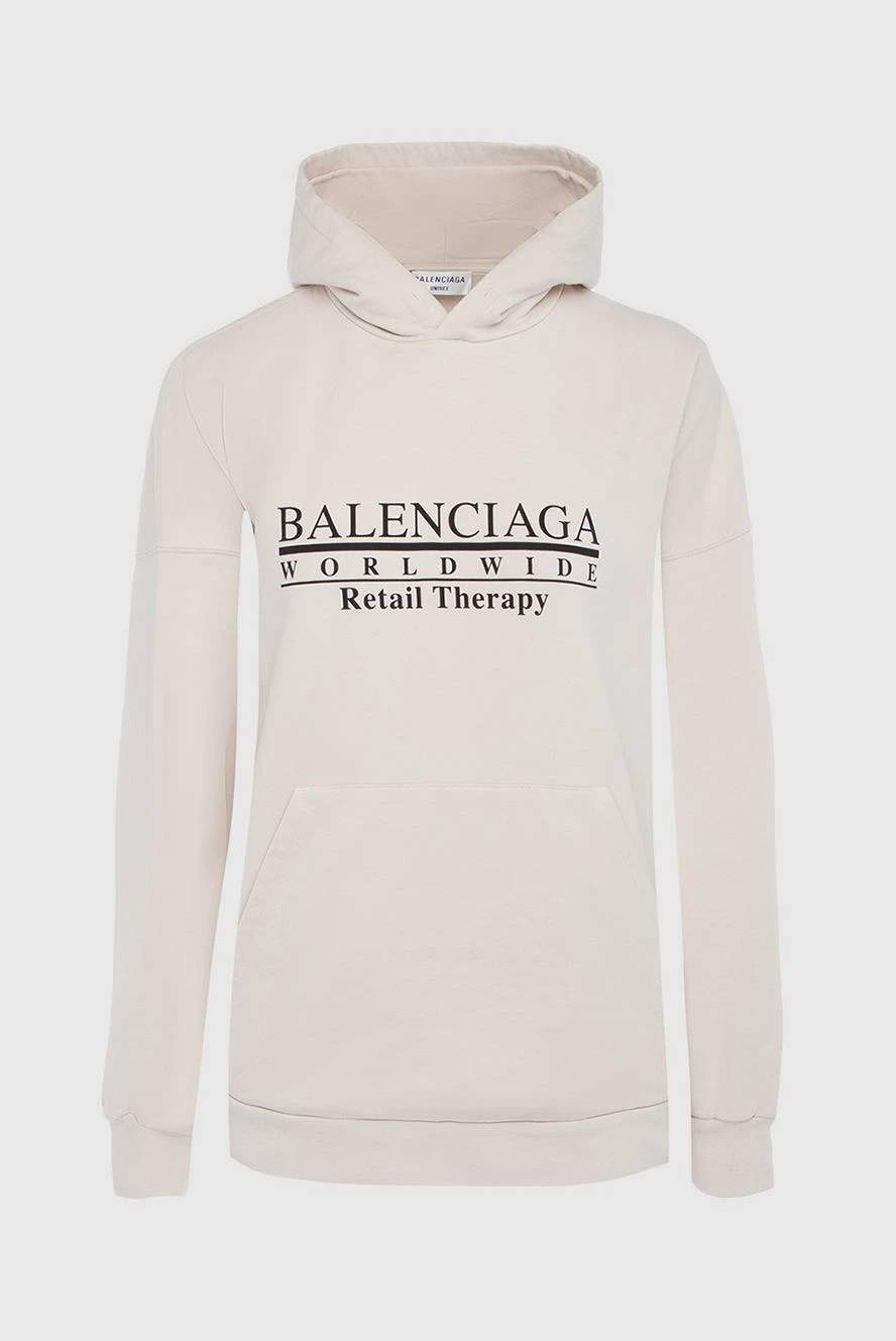 Balenciaga женские худи из хлопка бежевое женское купить с ценами и фото 163893