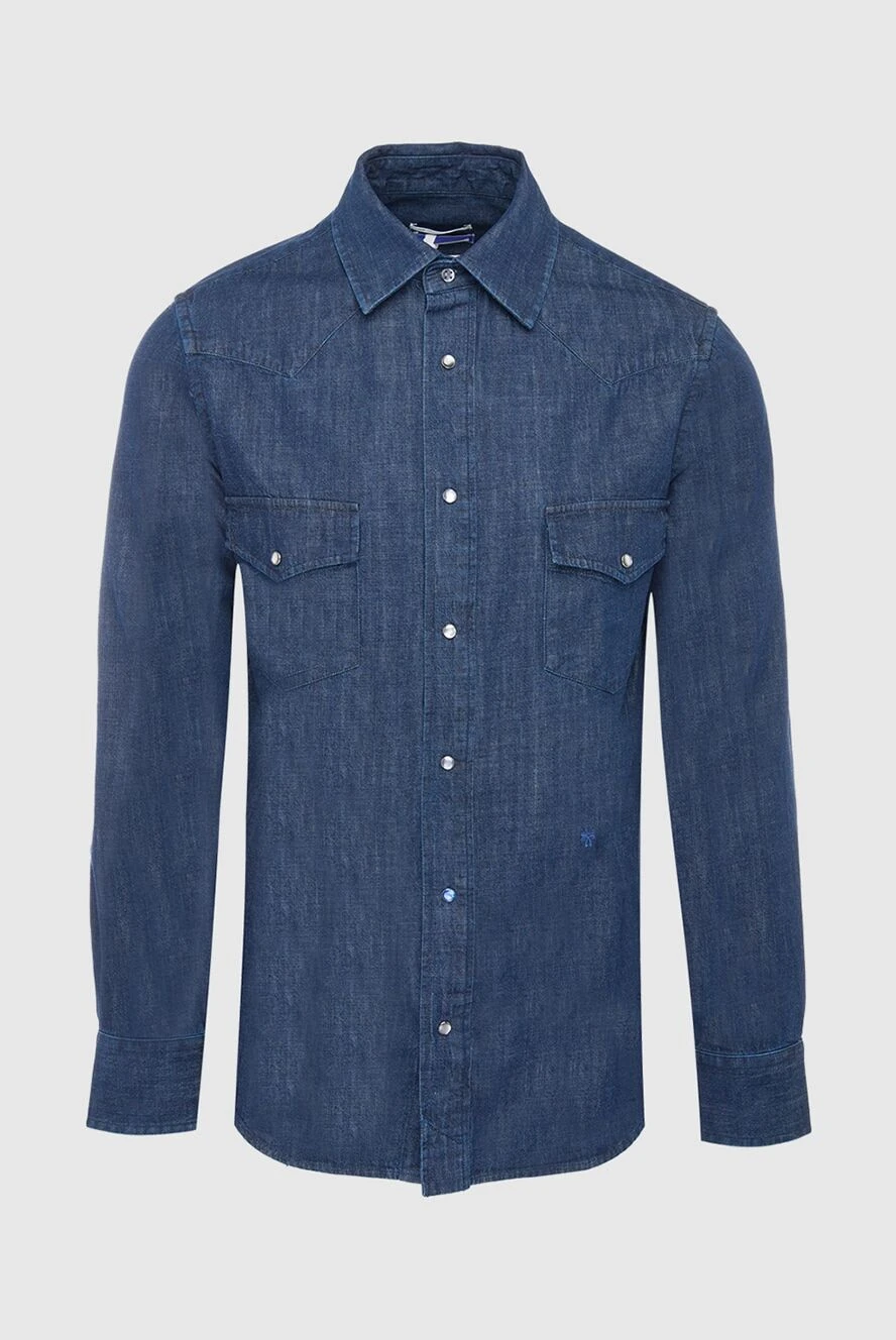 Jacob Cohen мужские сорочка из хлопка синяя мужская купить с ценами и фото 163976 - фото 1