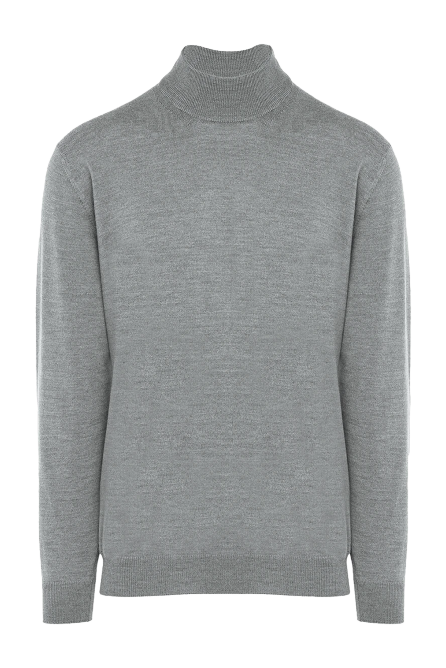 Cesare di Napoli man men's high-collar stand-up woolen sweater gray 164020 - photo 1