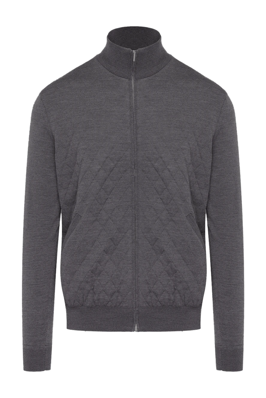 Cesare di Napoli gray wool sports sweatshirt for men 164051 - photo 1