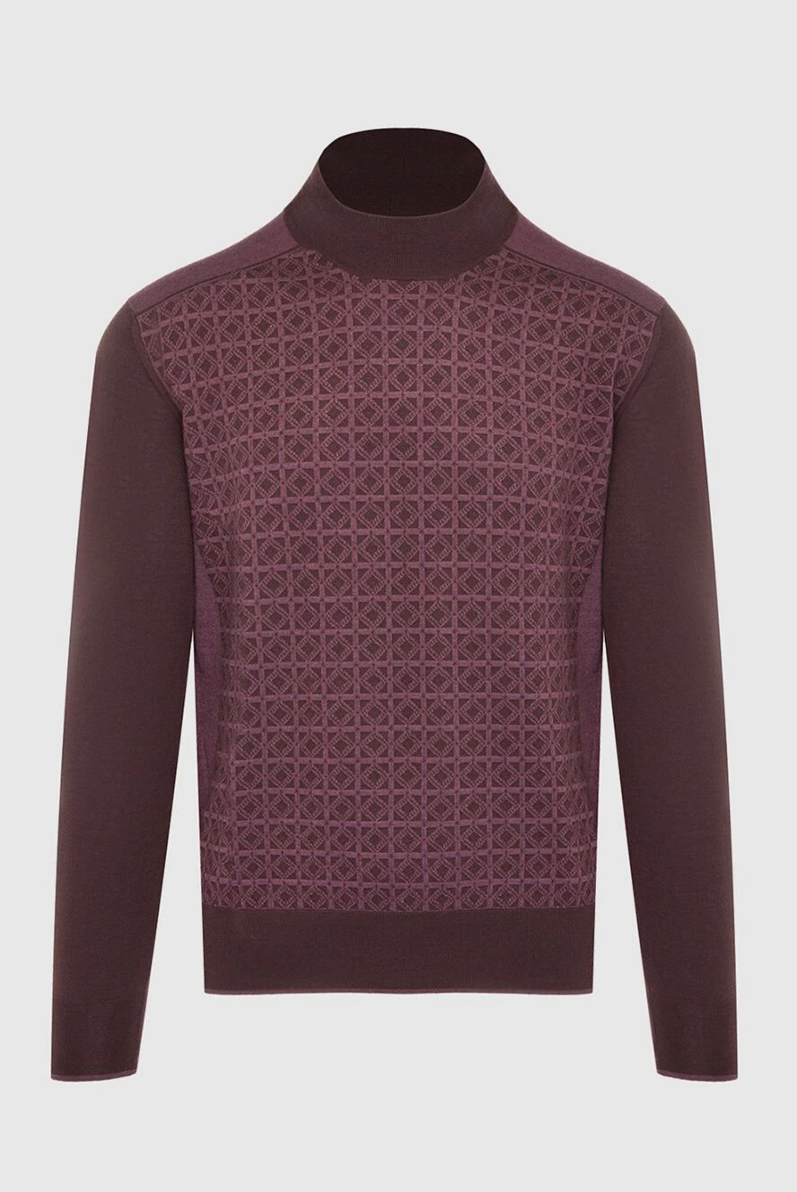 Stefano Ricci джемпер из кашемира и шелка бордовый мужской 164092 - фото 1
