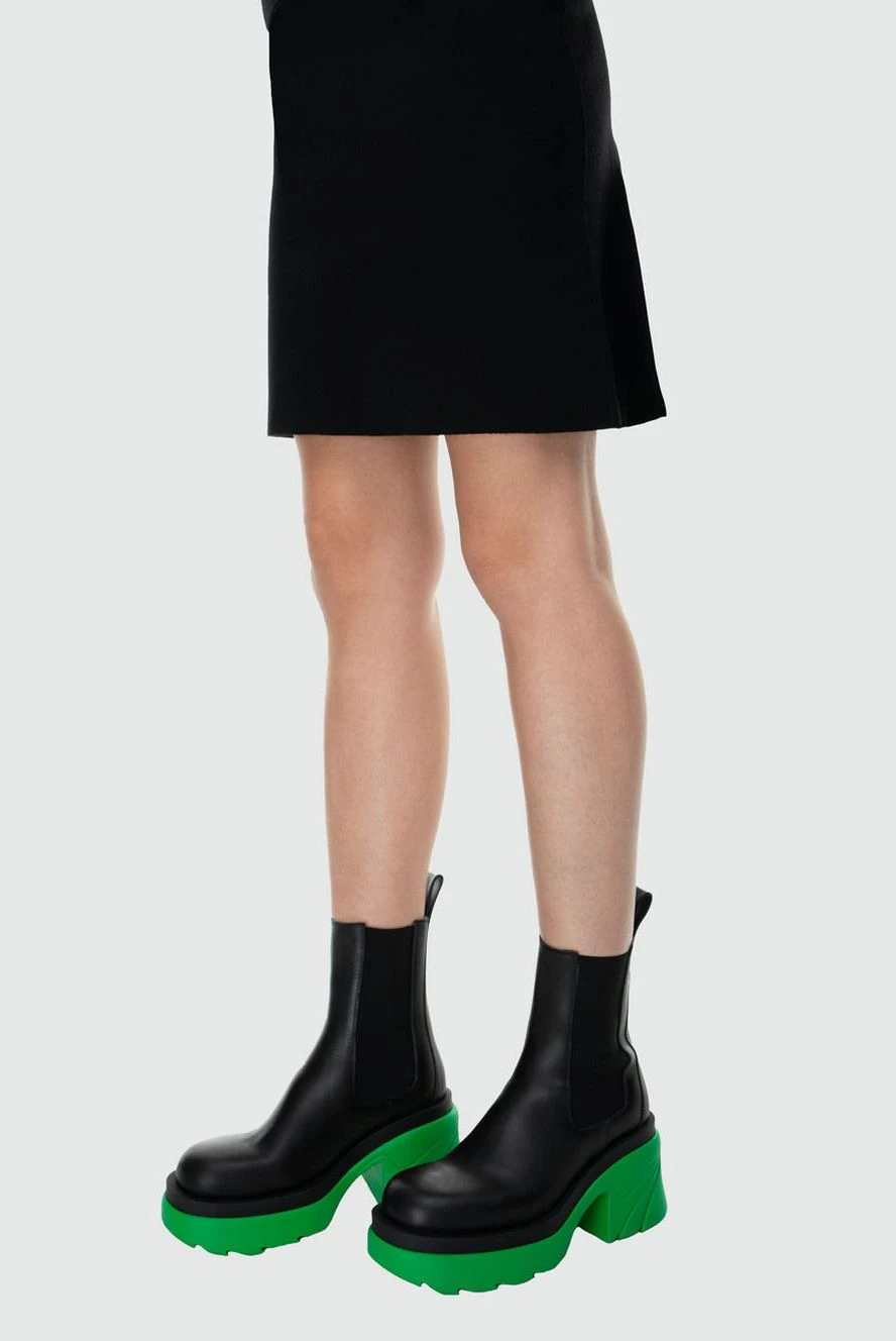 Bottega Veneta женские ботинки из кожи черные женские купить с ценами и фото 164218