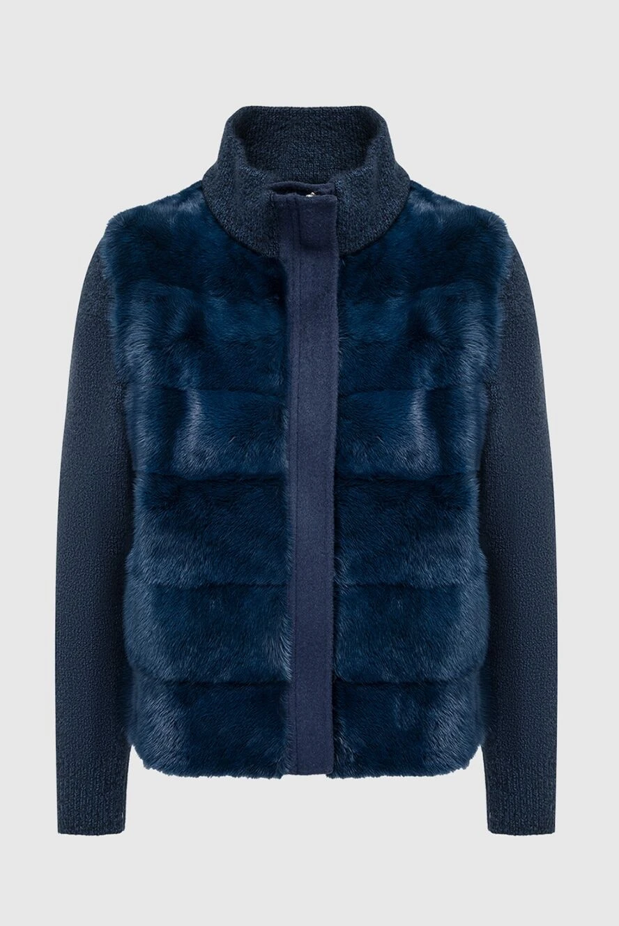 Antonio Arnesano woman women's blue mink and polyamide jacket buy with prices and photos 164229
